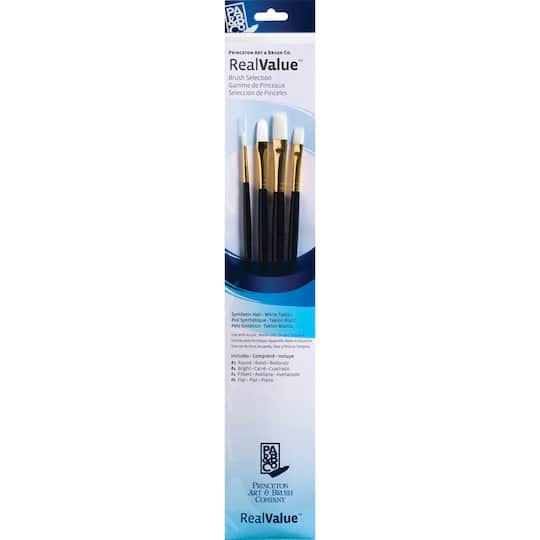Princeton™ RealValue™ White Synthetic Taklon Piece Brush Set